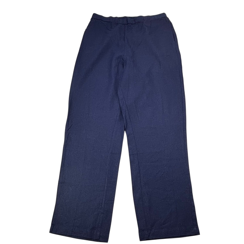 Woman Within 20W Tall Womens Blue Linen Blend‎ Elastic Waist Pull On Pants NWOT - Picture 12 of 13